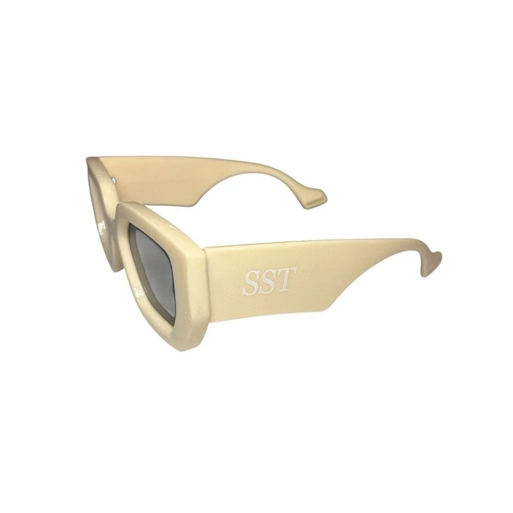 NEW Chunky Thick Square Frame Ivory Shades of Taylor Sunglasses
